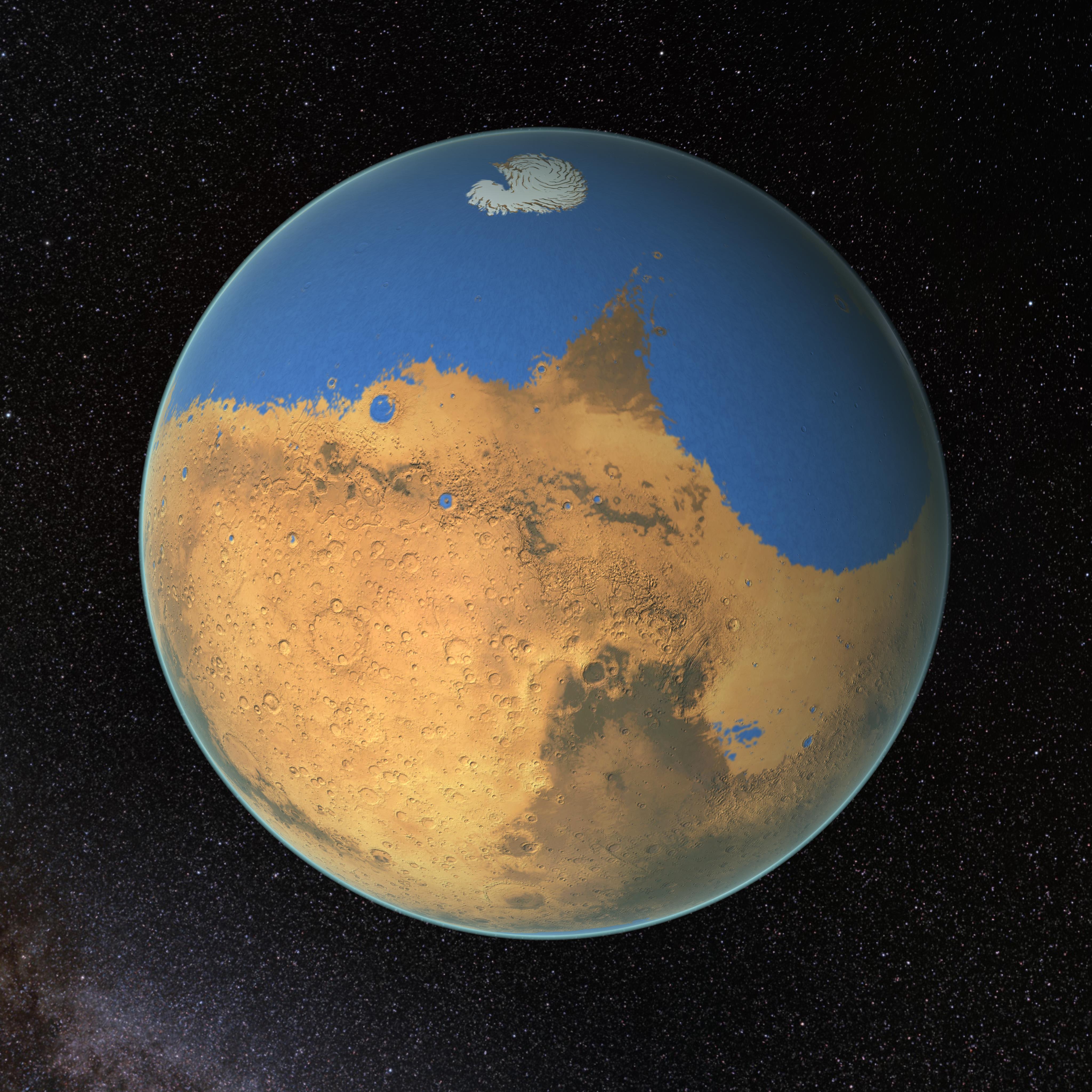 Древният океан на Марс вероятно е изглеждал така