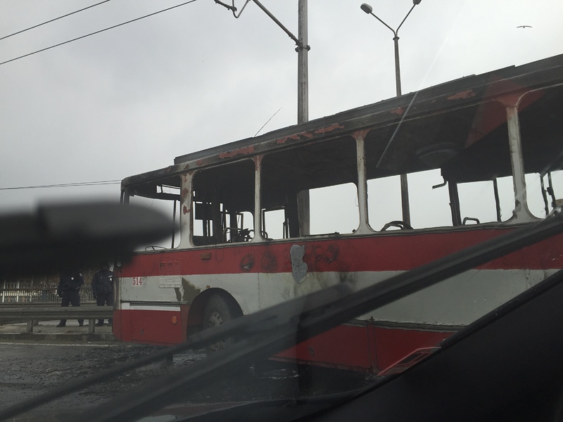 Тролеят се е запалил около 14.25 ч.
