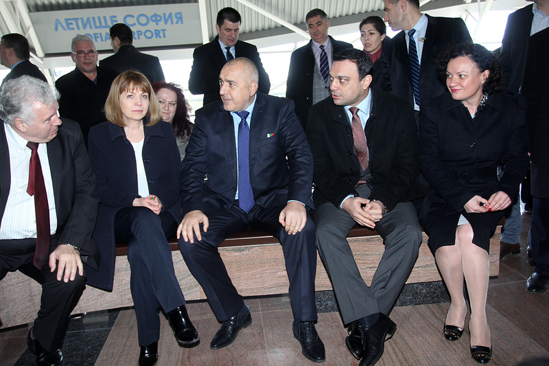 Бойко Борисов и Йорданка Фандъкова при откриването на метрото до летището