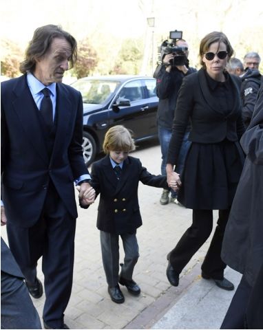 Княгиня Калина със съпругa си и сина им Симеон Хасан на погребението на Княз Кардам