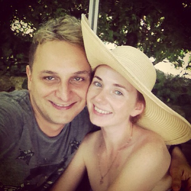 Лена Катина със съпруга си