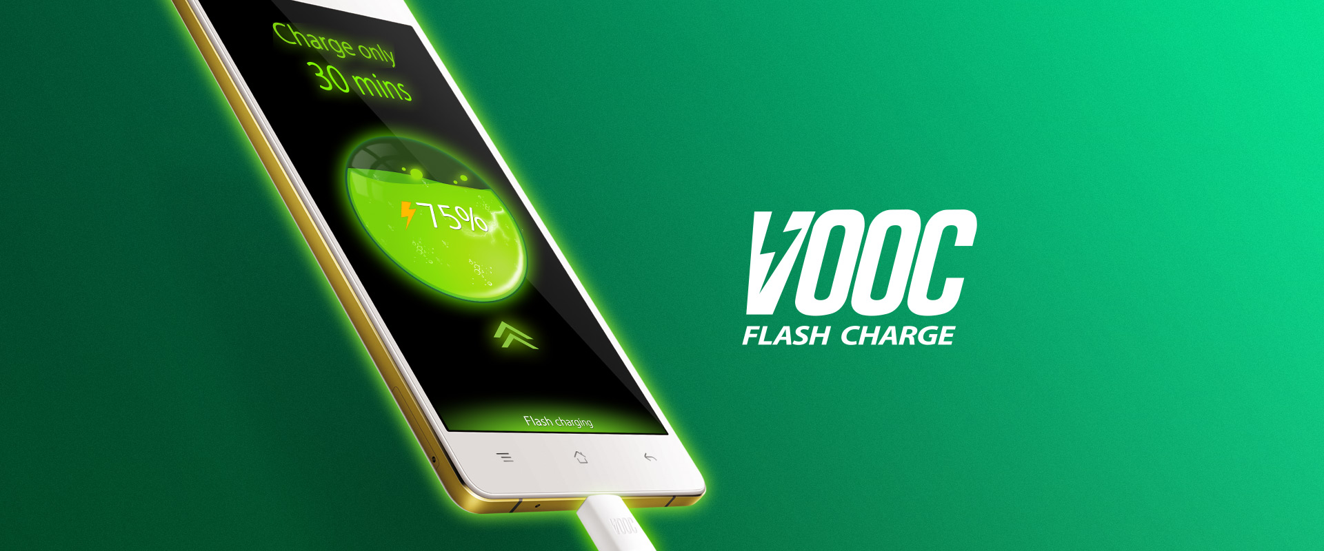 Системата за бързо зареждане VOOC обещава 75% заряд на батерията само за 30 минути