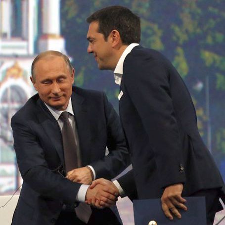 Алексис Ципрас и руският президент Владимир Путин