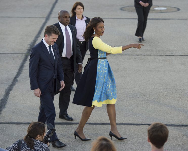 Мишел Обама с рокля с марката ”Прийн” на Тортън Брегази