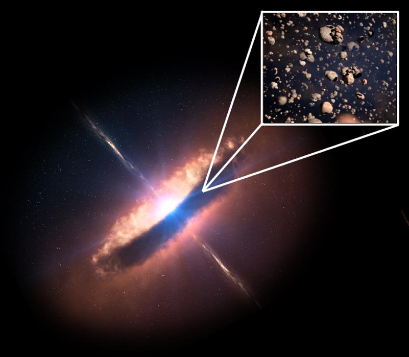 Художествена интерпретация на каменния пръстен около звездата DG Tauri