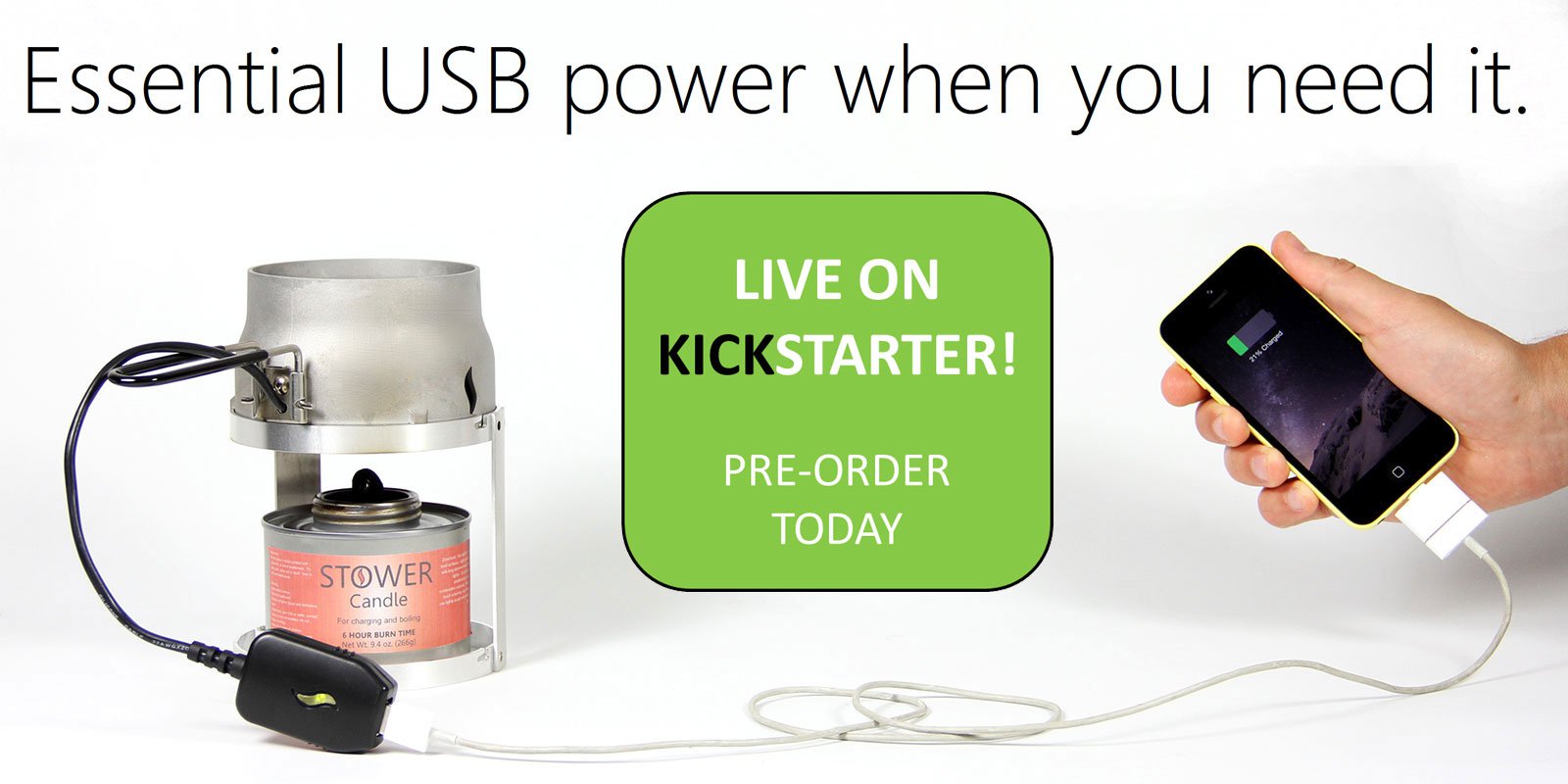 Candle Charger зарежда смартфона с пламъка на свещ и вода