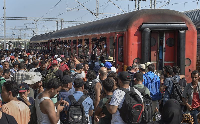Бежанци на гарата в Гевгелия