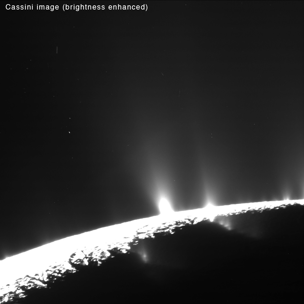 Гейзерите на Енцелад - от сблъсък