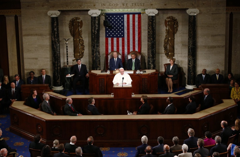 Историческо, първо по рода си слово на папа в Конгреса на САЩ