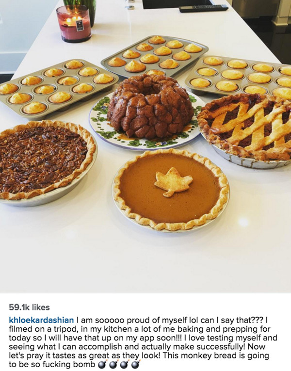 Клоуи Кардашиян е готвила за Деня на благодарността