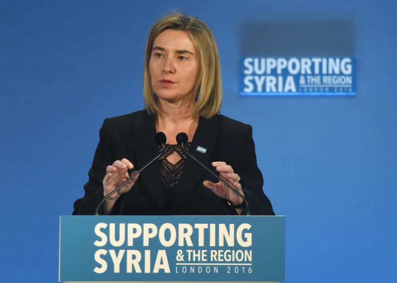 Федерика Могерини говори пред донорската конференция за Сирия