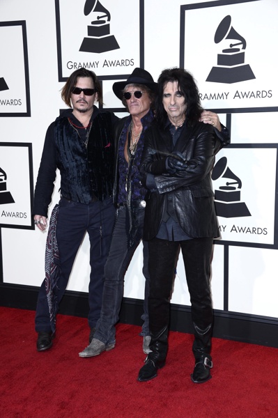 Джони Деп, Джо Пери и Алис Купър от The Hollywood Vampires