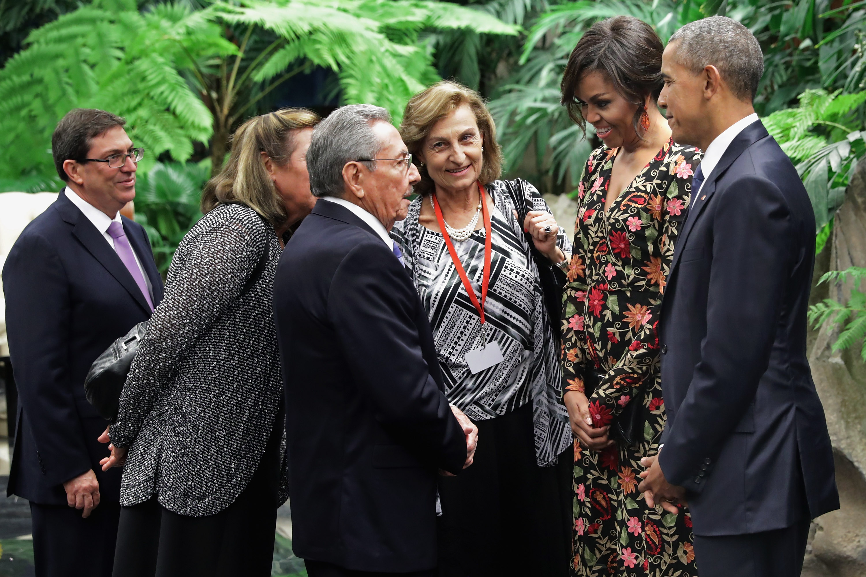 Раул Кастро с Мишел и Барак Обама