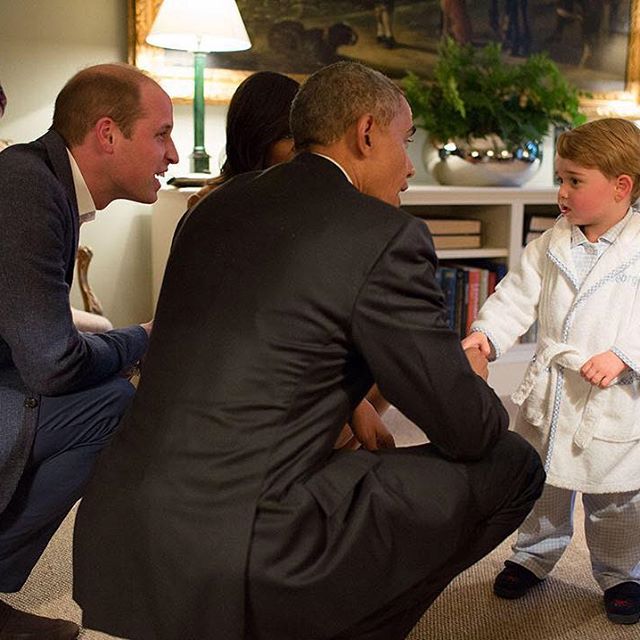 Принц Уилям, Барак Обама и принц Джордж