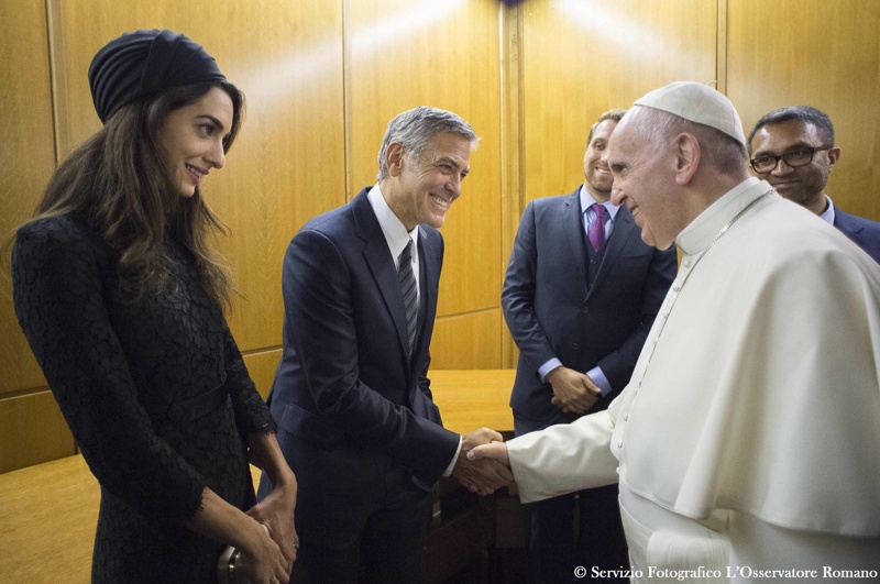 Амал Клуни, Джордж Клуни и папа Франциск