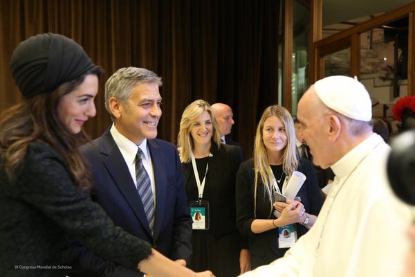 Амал Клуни, Джордж Клуни и папа Франциск