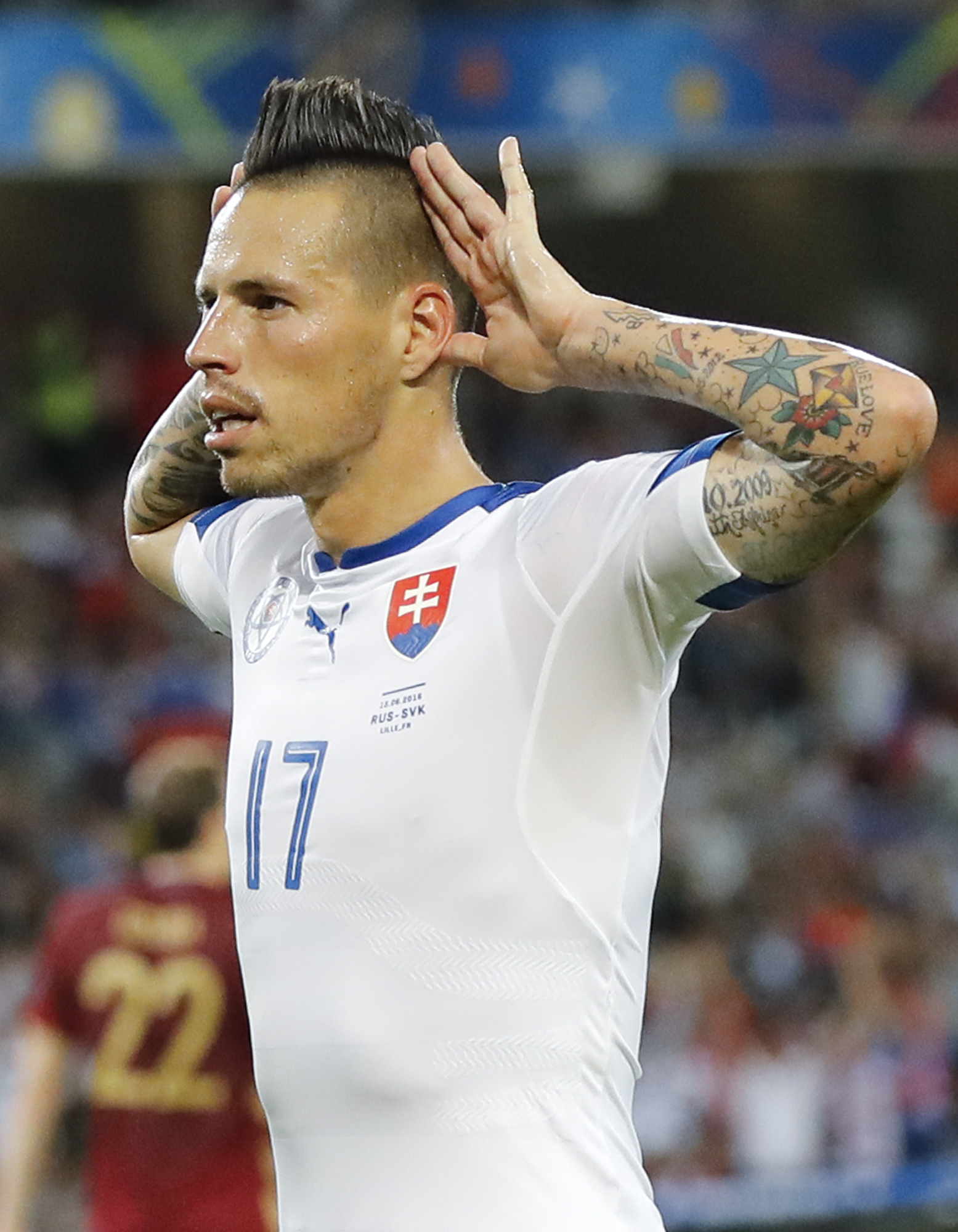 Словакът Марек Хамшик увенча силната си игра срещу Росия с гол