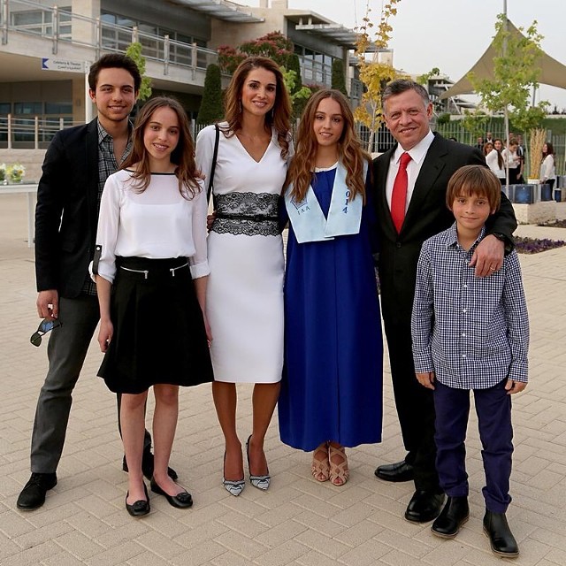 Йорданската кралица Рания и крал Абдула Втори с децата им