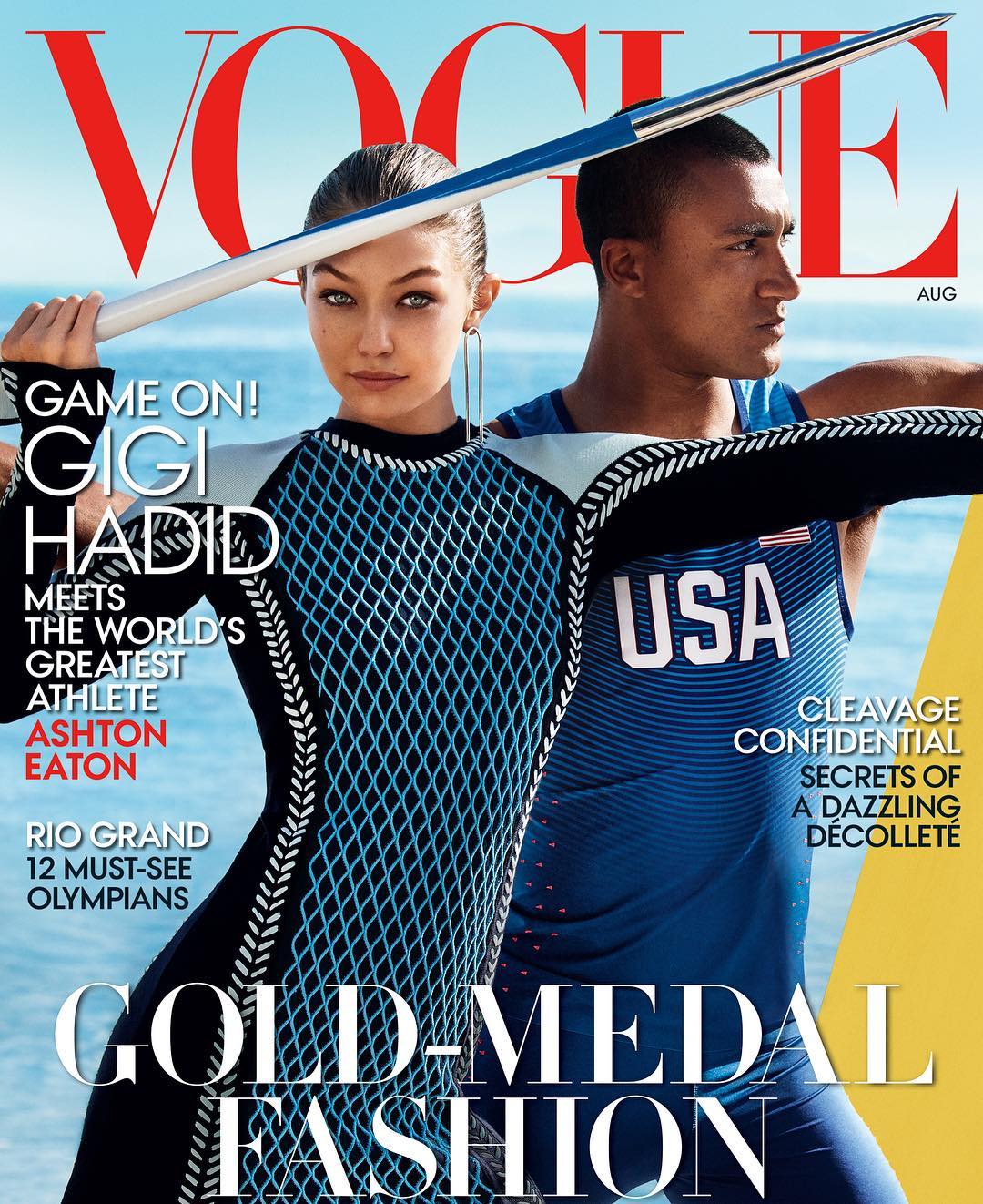 Джиджи Хадид и Аштън Ийтън на корицата на олимпийския ”Вог”