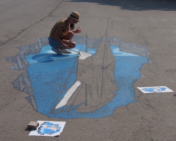 3D рисунки превземат асфалта в Морската градина във Варна