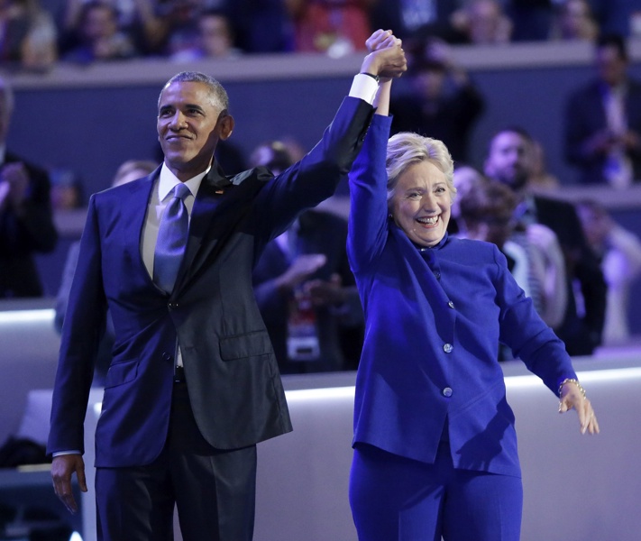 Президентът Обама и Хилъри Клинтън на третия ден от конгреса на Демократическата партия във Филаделфия