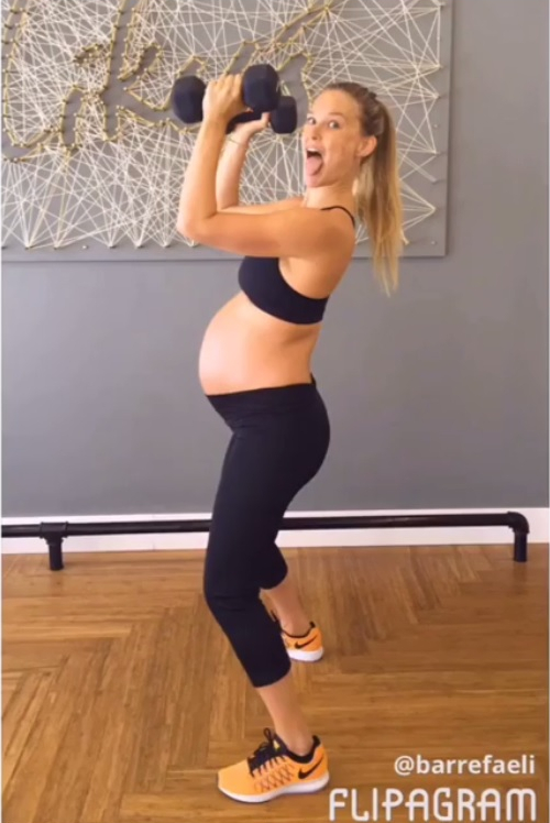 Бременната Бар Рафаели тренира и в деветия месец