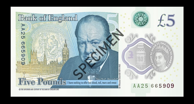 Новата светлосиня банкнота от пет лири бе пусната в обращение през септември