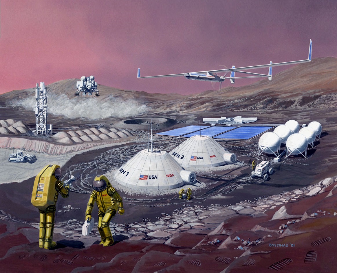 Базата на Марс ще е изградена в район богат на воден лед