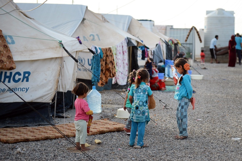 Лагер, подготвен от ООН край гр. Ирбил. Той вече е препълнен от бежанци от селата около Мосул
