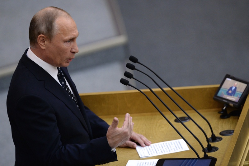 Владимир Путин говори в Държавната дума на 5 октомври 2016 г.