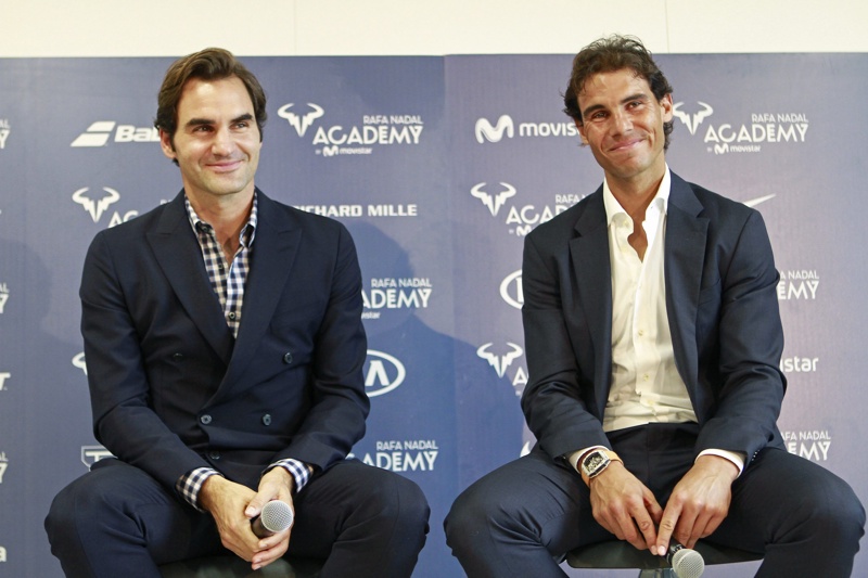 Роджър Федерер и Рафаел Надал в академията на испанеца в Майорка