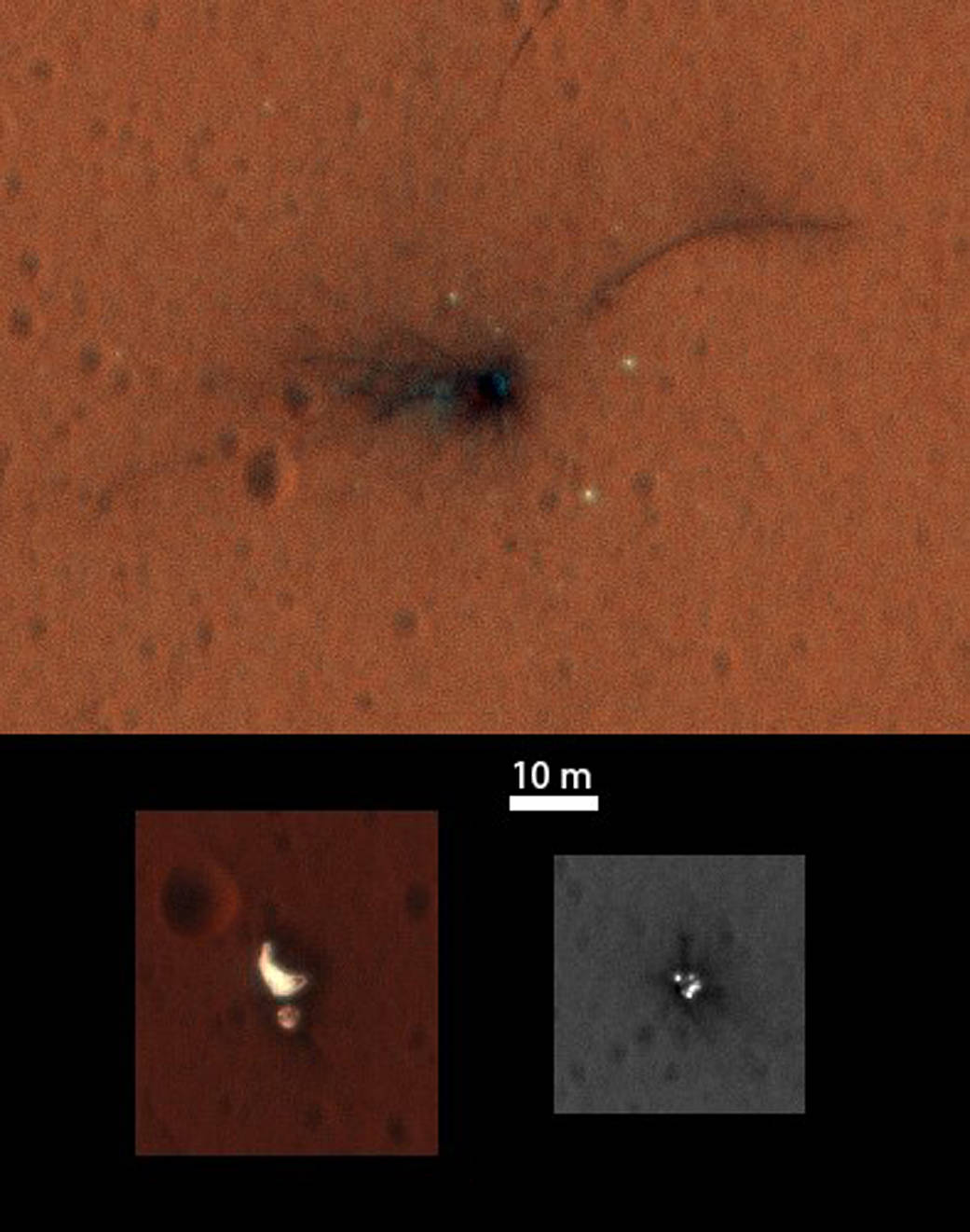 Снимка на НАСА показва фрагменти на разбилия се на Марс ”Скиапарели”