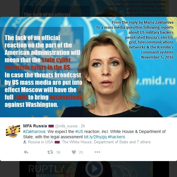 Москва подозира Вашингтон в ”държавен кибертероризъм”