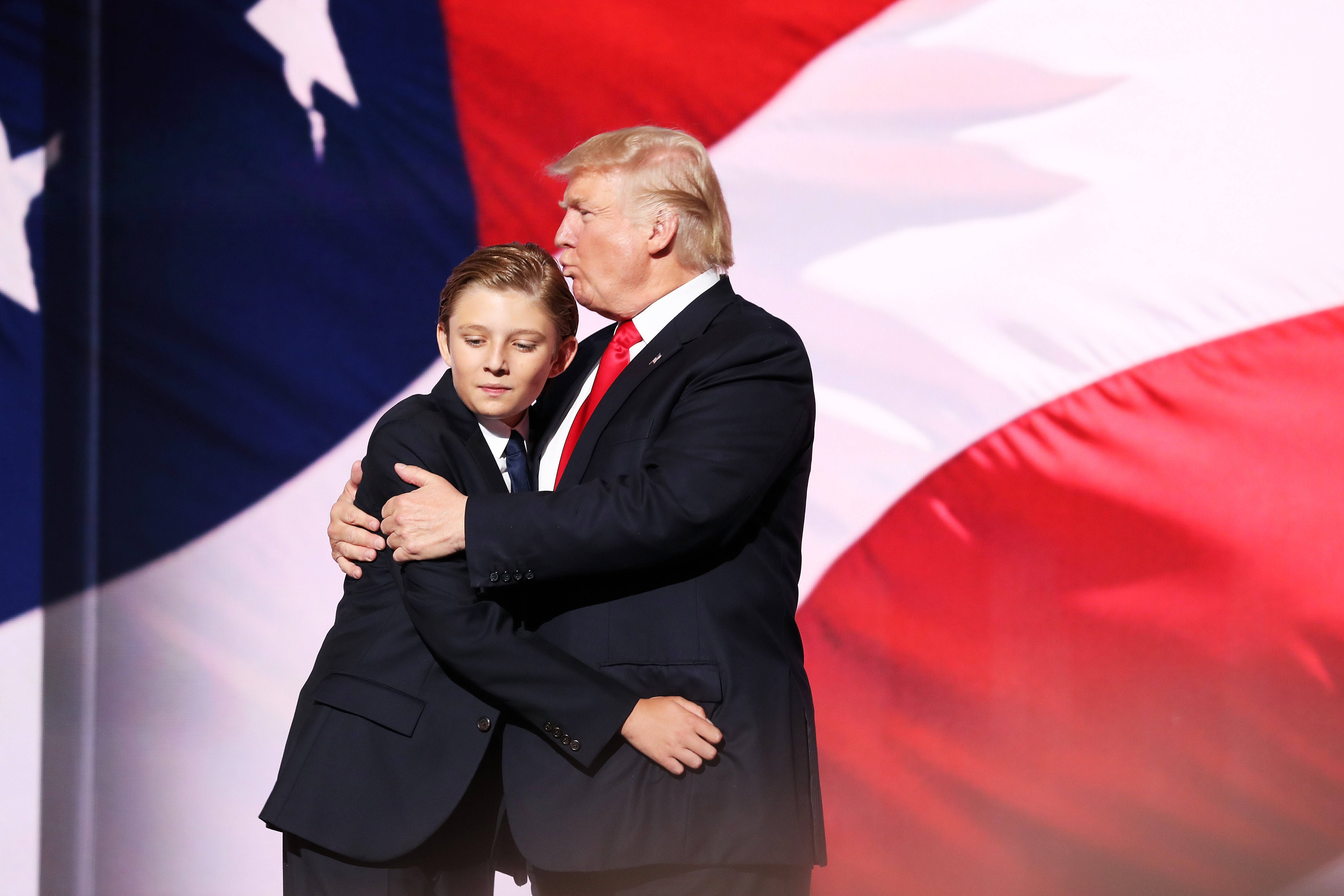 Доналд Тръмп със сина си Барън