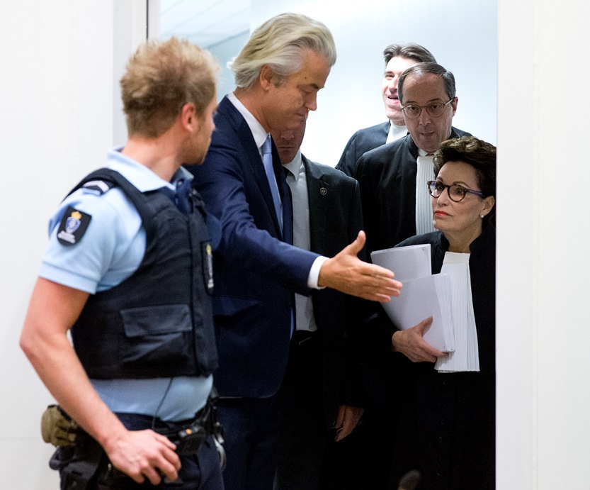 Холандският депутат популист Герт Вилдерс влиза в съда