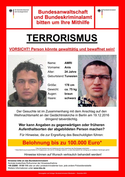 Убиецът с камион в Берлин минал през 5 европейски държави