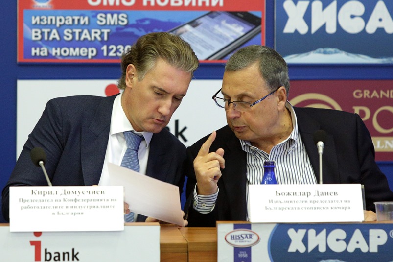 Кирил Домусчиев и Божидар Данев - лидери на работодателските организации КРИБ и БСК