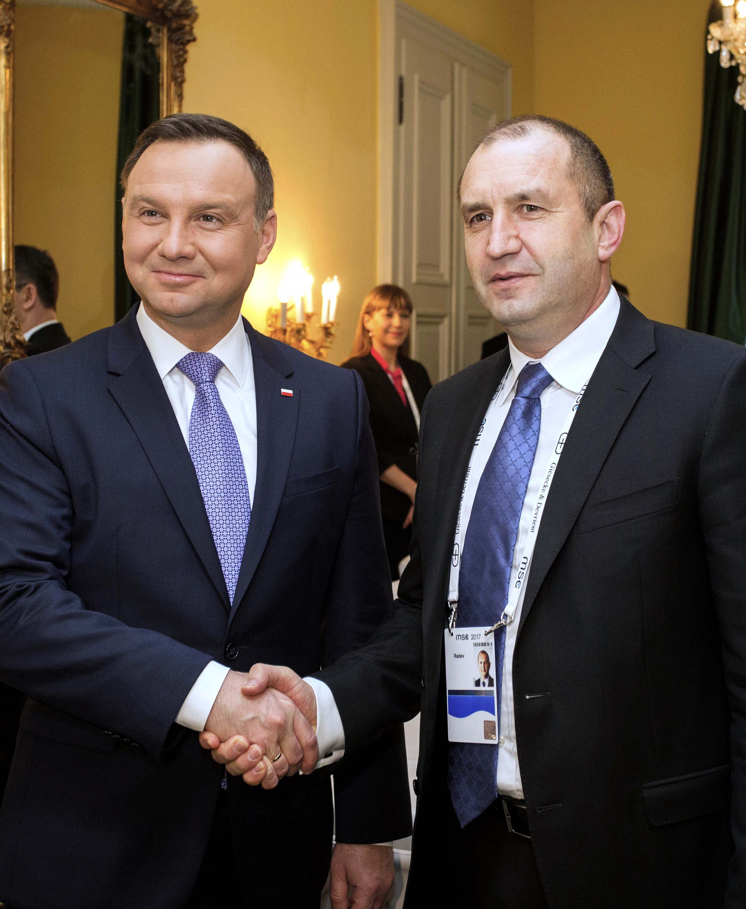 Президентите на България и Полша Румен Радев и Анджей Дуда проведоха двустранна среща в рамките на Мюнхенската конференция