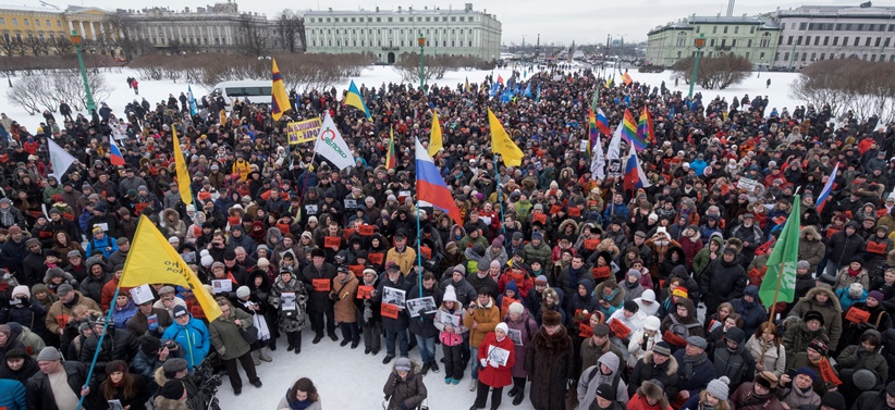 Шествие в памет на Борис Немцов се състоя в Москва за трета порена година