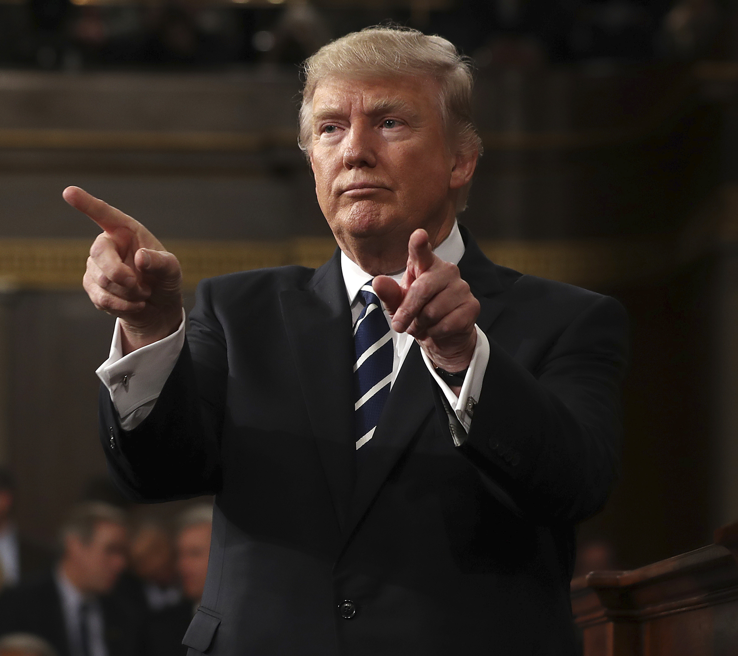 Доналд Тръмп след речта си пред Конгреса на 28 февруари 2017