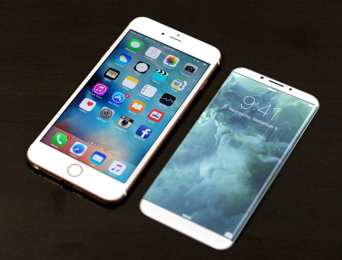 Симетричната концепция на iPhone 8 сравнена с iPhone 7