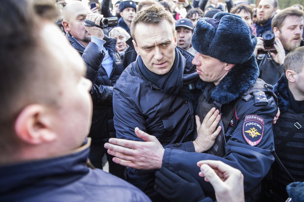 През март Алексей Навални беше арестуван по време на протест