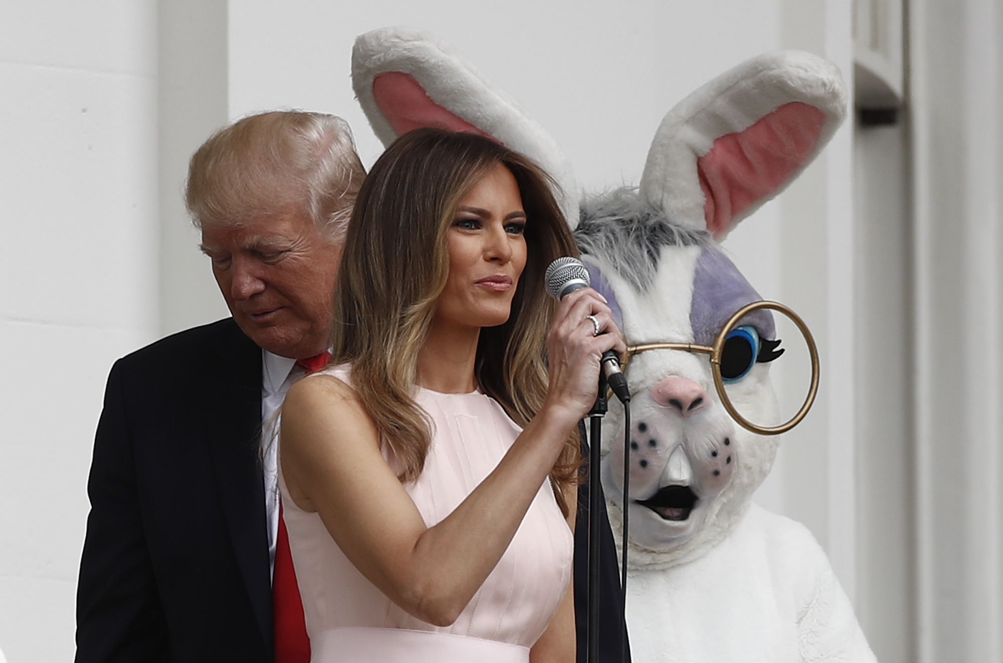 Доналд Тръмп и Мелания Тръмп на Великденското търкаляне на яйца в Белия дом