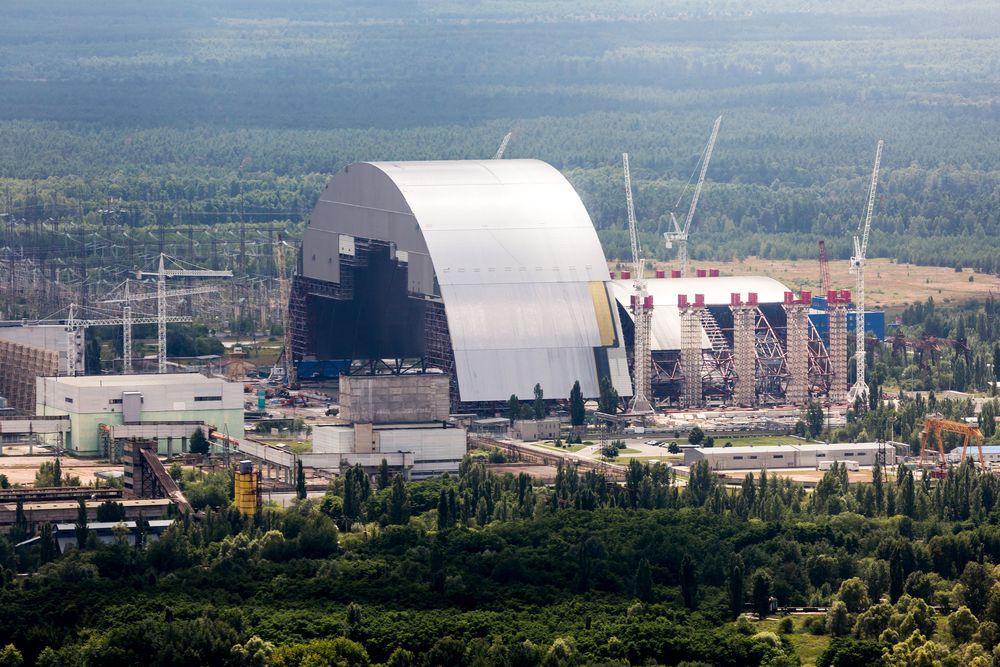 Саркофаг покрива авариралия реактор на чернобилската АЕЦ