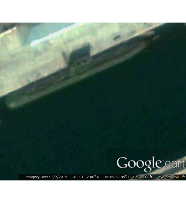 Подводница клас Sinpo видяна от Google Earth