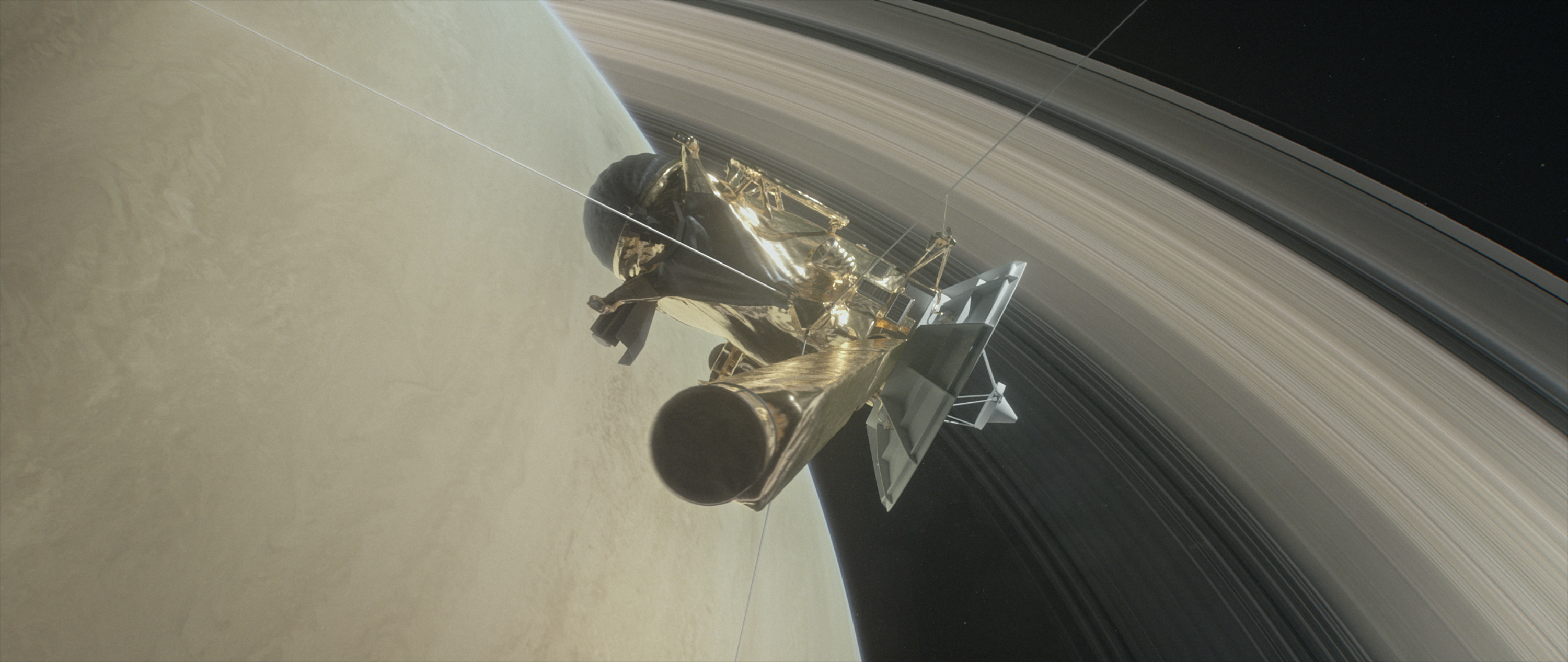 Какво засне Cassini под пръстените на Сатурн