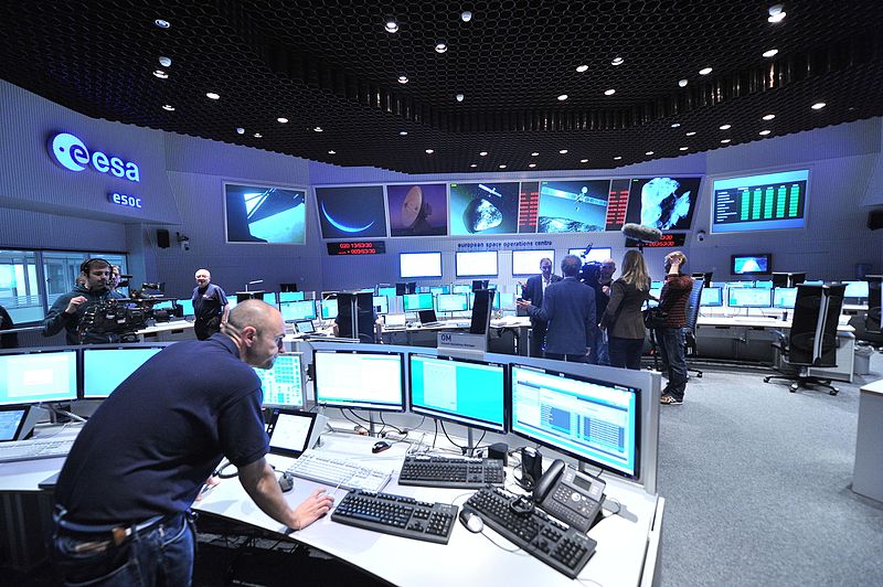 В централата на Европейската космическа агенция в Дармщадт, Германия