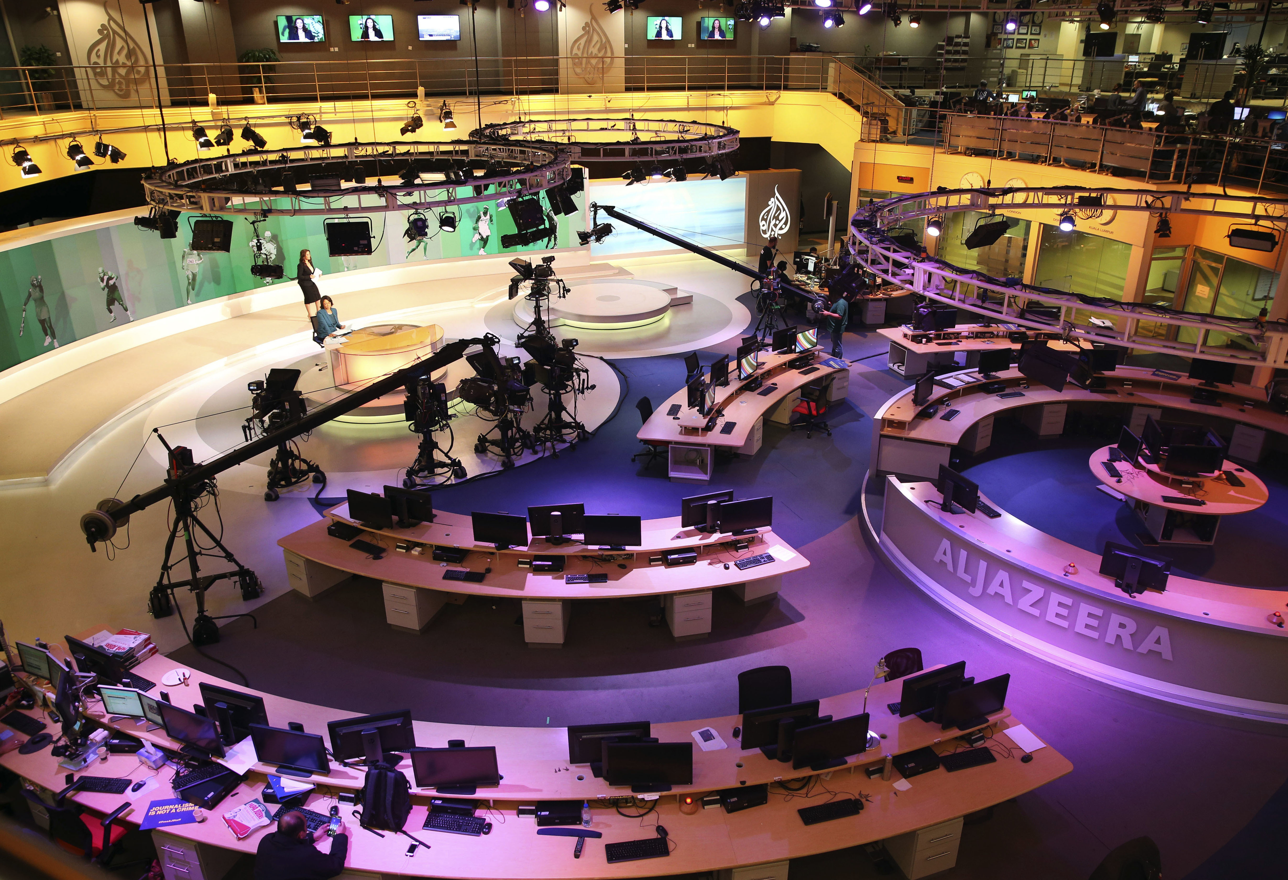Студио на ”Ал Джазира Интернешънъл” в Доха (снимка от 1 януари 2015 г.)