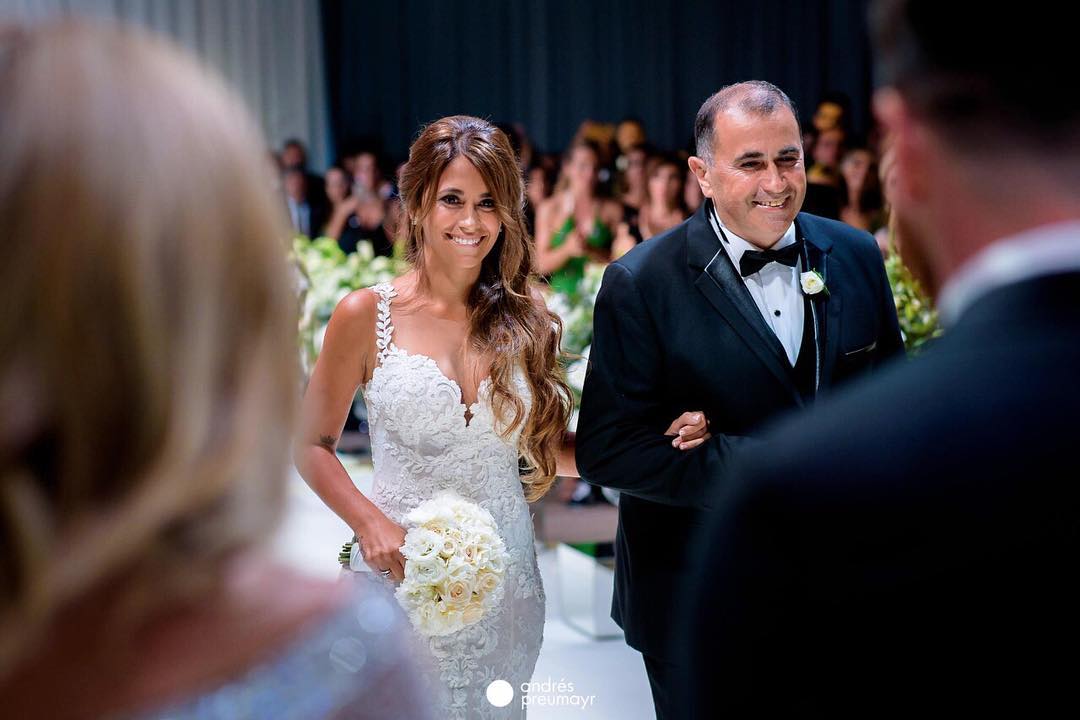 Антонела Рокуцо на сватбата си с Лионел Меси