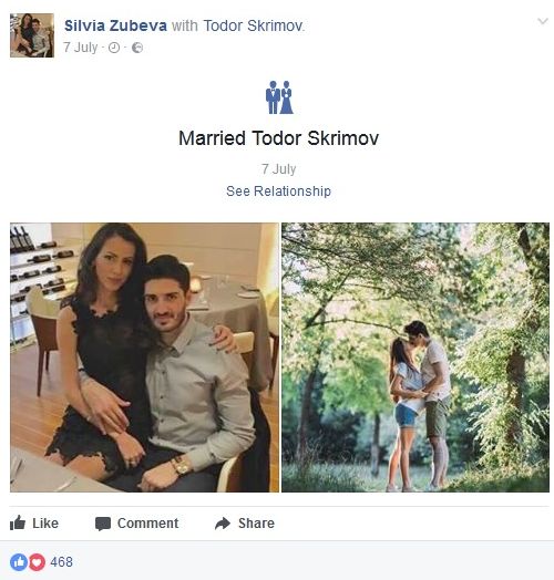 Силвия Зубева и Тодор Скримов обявиха, че са женени